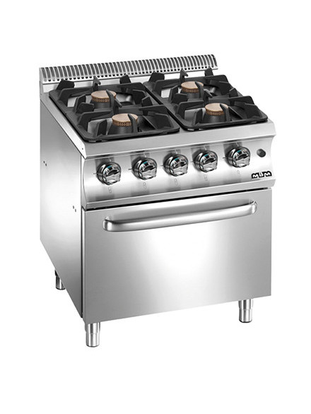 FOURNEAU 4 FEUX VIFS SUR FOUR GAZ